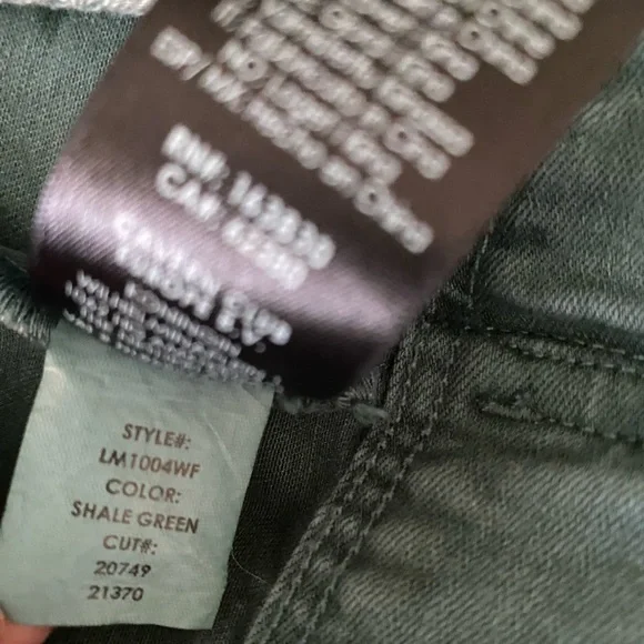 Liverpool Shale Green Denim Button Front Pocket Jean Hip Length Jacet - Picture 6 of 8